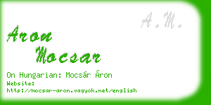 aron mocsar business card