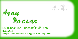 aron mocsar business card